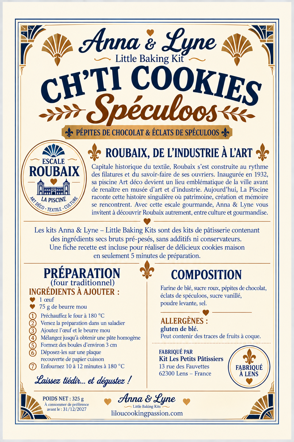 🏛️ Ch’ti Cookies Spéculoos – Édition Art déco Roubaix | Anna & Lyne