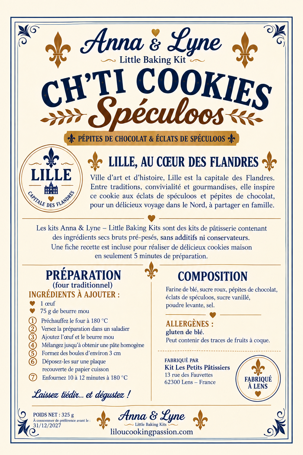 ⚜️ Ch’ti Cookies Spéculoos – Édition  Lille | Anna & Lyne